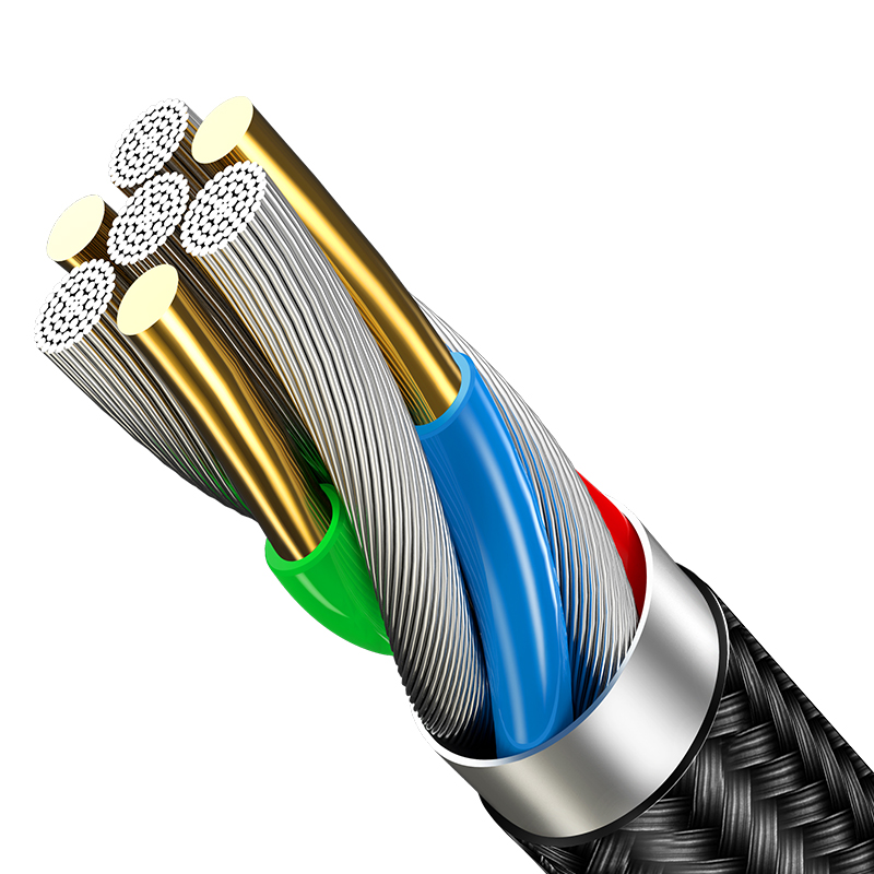USAMS U5 Aluminum Alloy Nylon Braided Auto Display USB Fast Quick Charging Type C Charging Cable