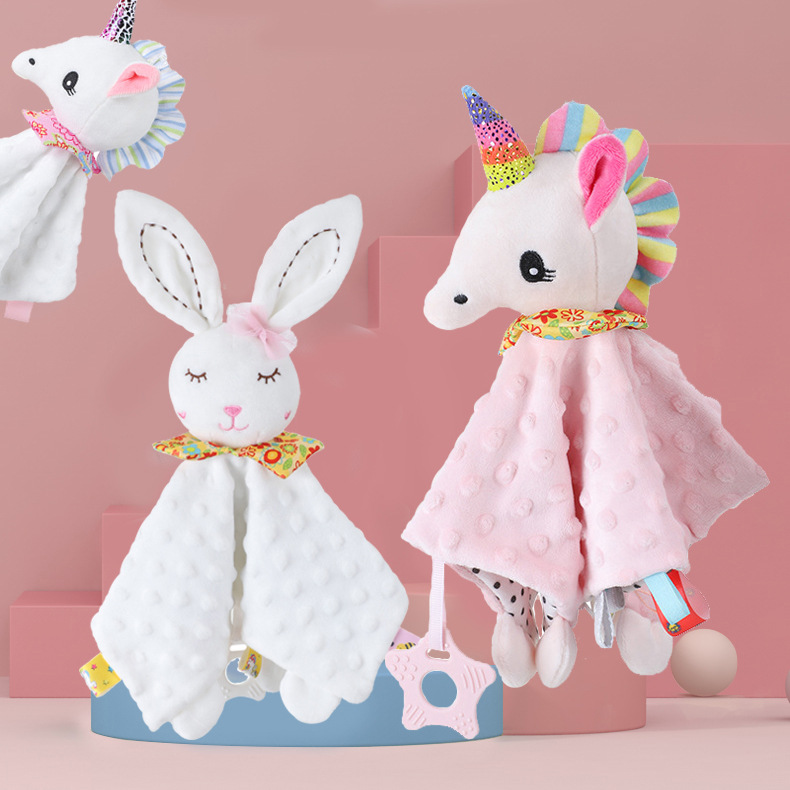Whole Soft Stuffed Unicorn Animal Shaped Plush Baby Cute Soothing Sensory Cuddle Appease Teether Comfort Towel