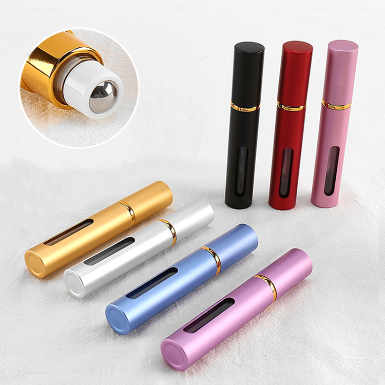 MUB newest design 10 ml leakproof oil roller bottle with metal case , 7 color can choose roll on bottle