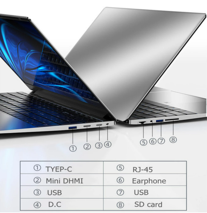 15,6 дюймов процессор Intel Celeron N5095 ноутбуки 12 Гб оперативная память 512 SSD 1920*1080p ПК портативный игровой ноутбук с Windows 10