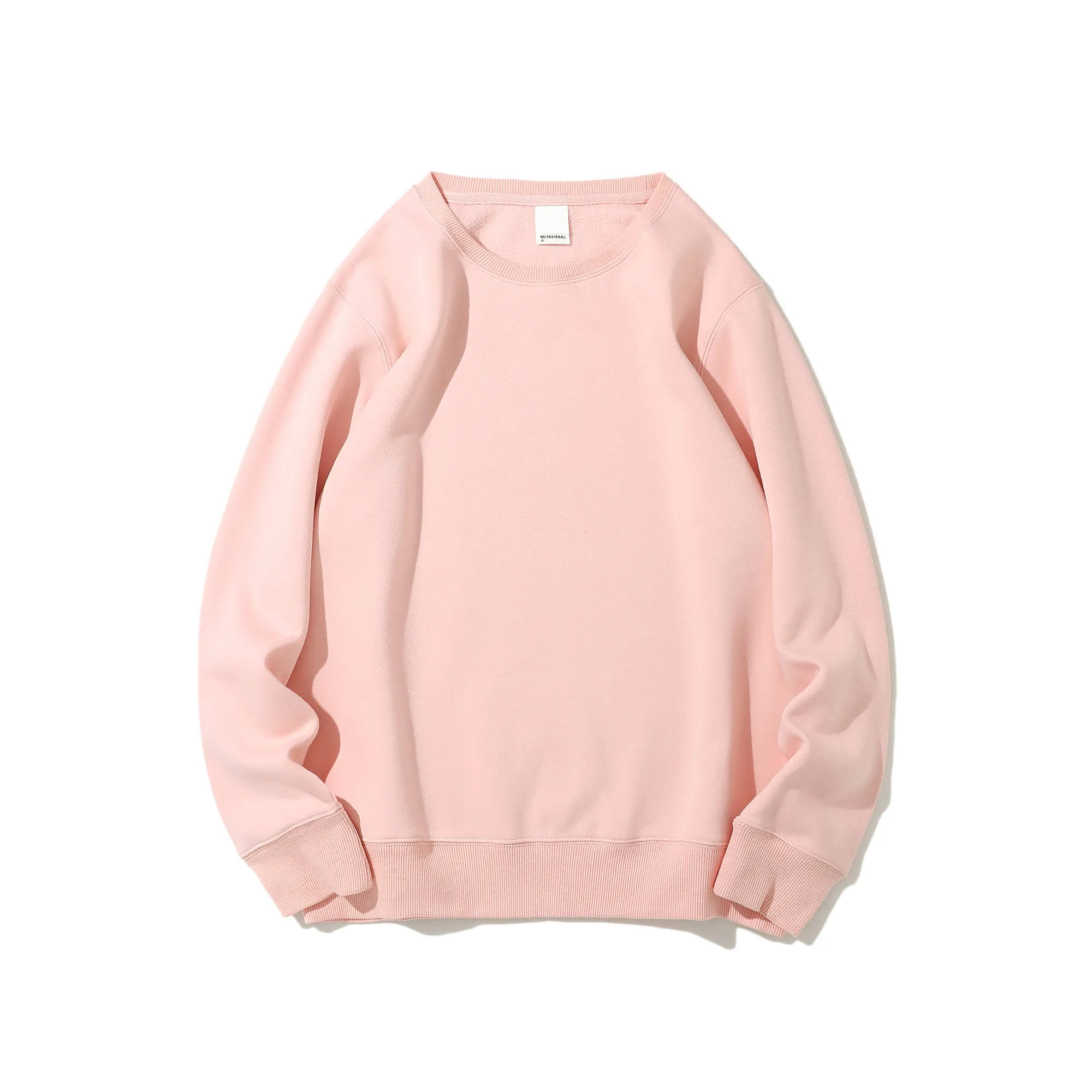 Fleece Sweatshirt Plain Custom Long Sleeves Round Collar Comfortable Unisex Fleece Sweatshirt
