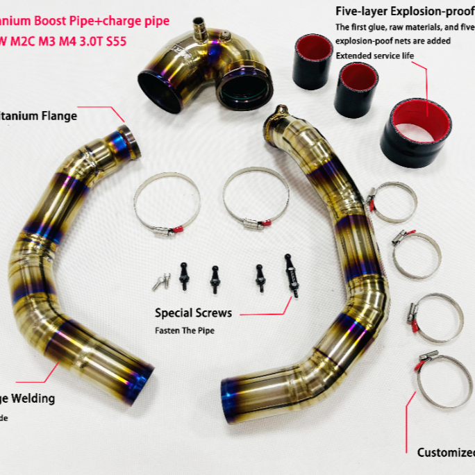 Mertop NEW Item Titanium Charge pipe Kits for B MW M3 F80 / M4 F82 Charge pipe