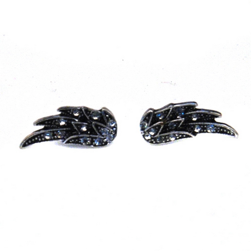 Drop Shipping Retro Vintage Full Rhinestone Angle Wing Stud Earring