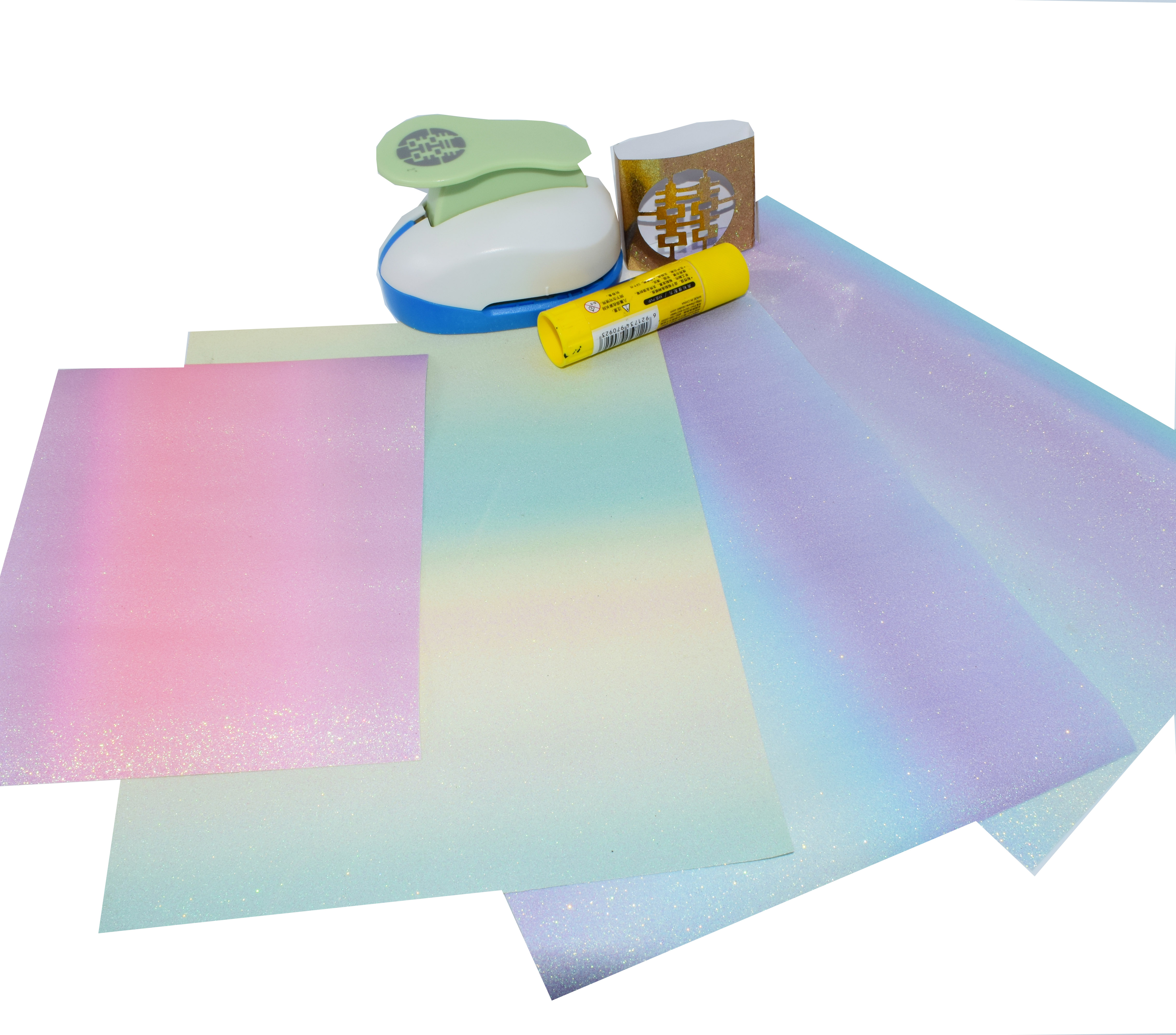 2020 A4 Gradient Glitter IridescentPaper Craft Cardstock for decoration