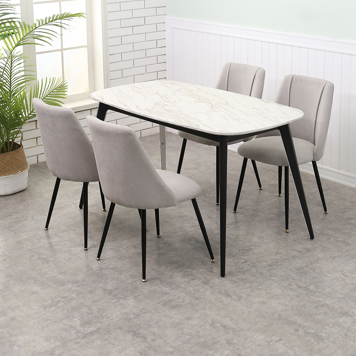 DX107022 quanu high quality nordic dining tables wood dining table set with metal frame