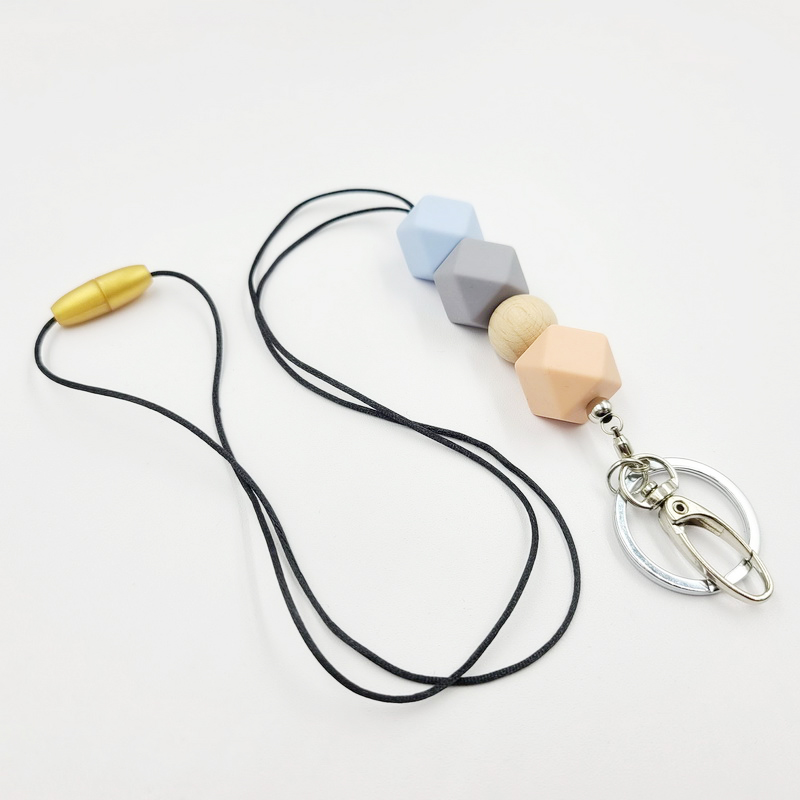 Personalized Monogrammed Lanyard And Silicone Beaded Lanyard  Wooden Disc Lanyard