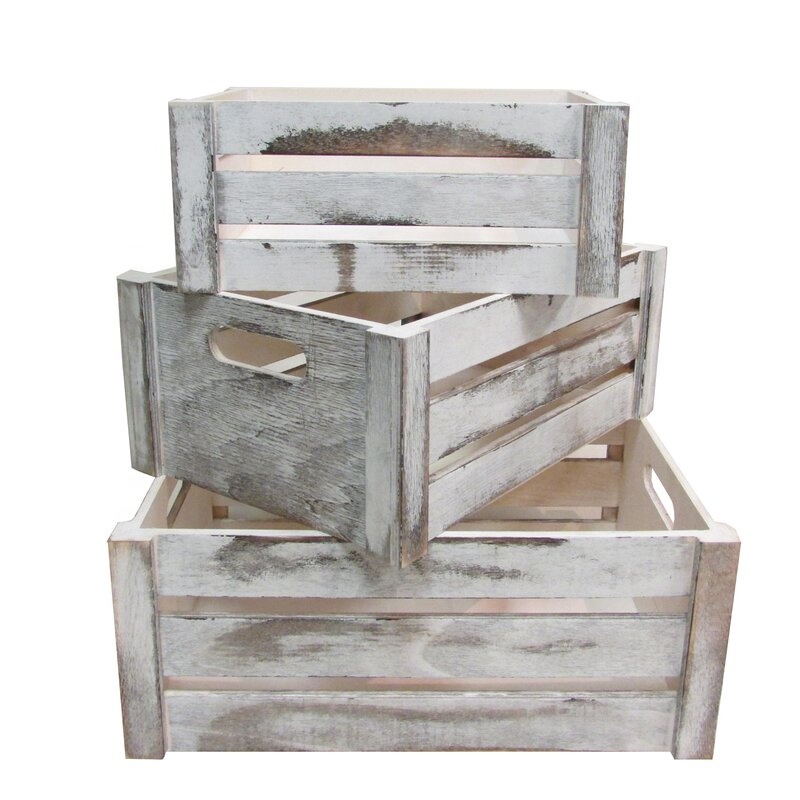 YG CRAFT/Distressed деревенский Белый 3 шт изготовленный деревянный ящик набор