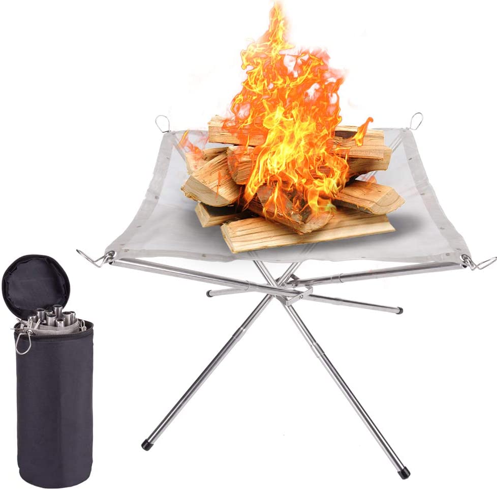 Perfect outdoor camping tools 16.5 inch portable fireplace stainless steel outdoor portable fire pit