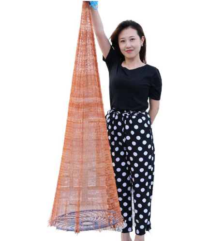 2024Nylon 10Ft 14 Inch 3/16 Mesh Round Big High Quality Japan Style Gill Throw Hand Monofilament Ring Fishing Cast Nets