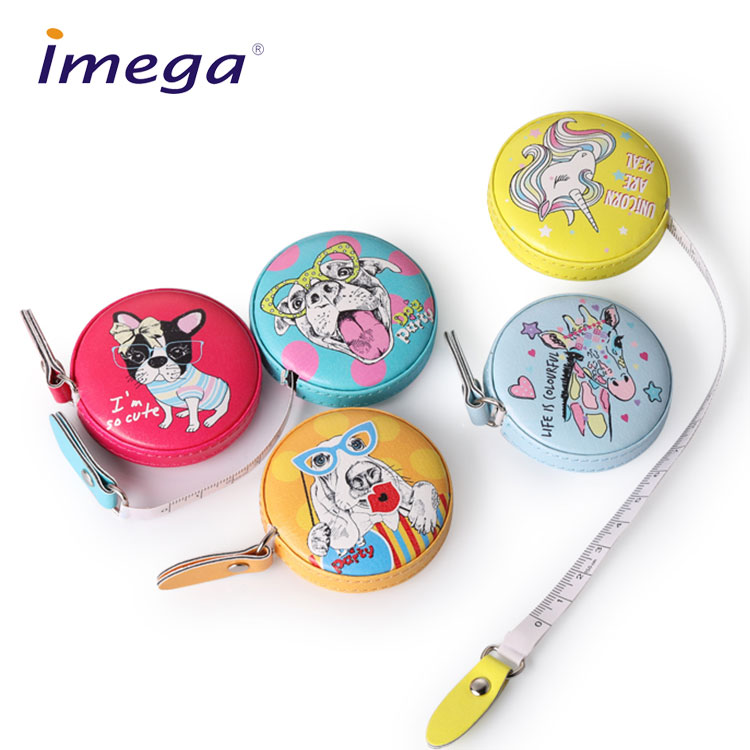 Customized Measure 1.5m PU Round Shape Body Soft Meter Tape Measurement With A Key Ring