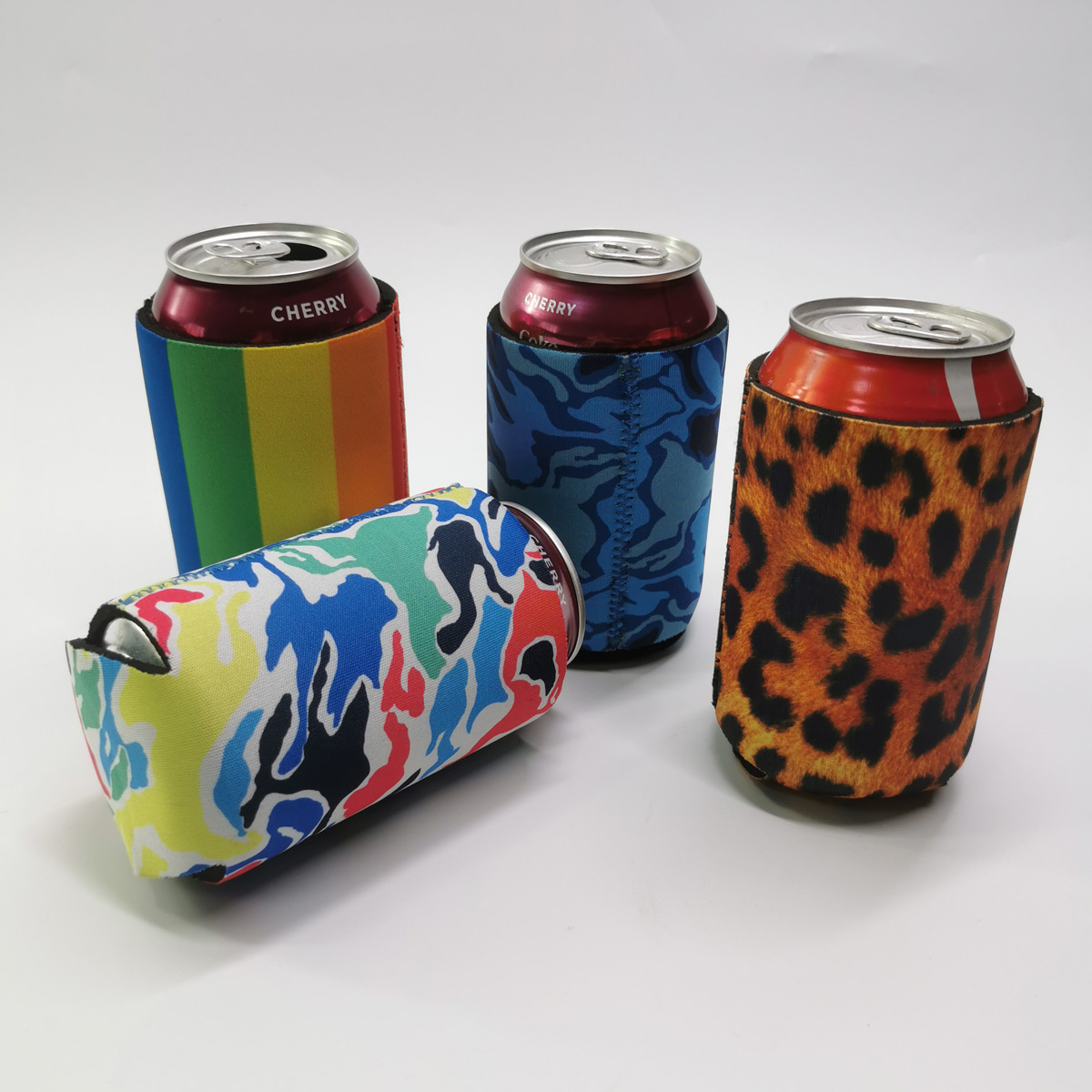 330ml 12oz funny camo folding soda cola can holder neoprene beer can cooler