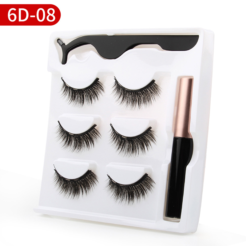 Hand made 3d thick eyelash extensions private label fake magnetic false eyelashes