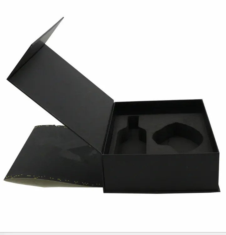 China Custom Luxury Book Shaped Rigid Paper Packaging Magnetic Gift Boxes With EVA Foam Insert
