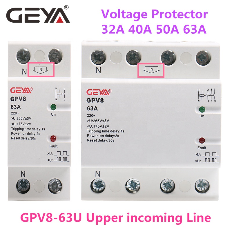 Высококачественная защита от перенапряжения GEYA GPV8, защита от перенапряжения, автоматический сброс после неисправности