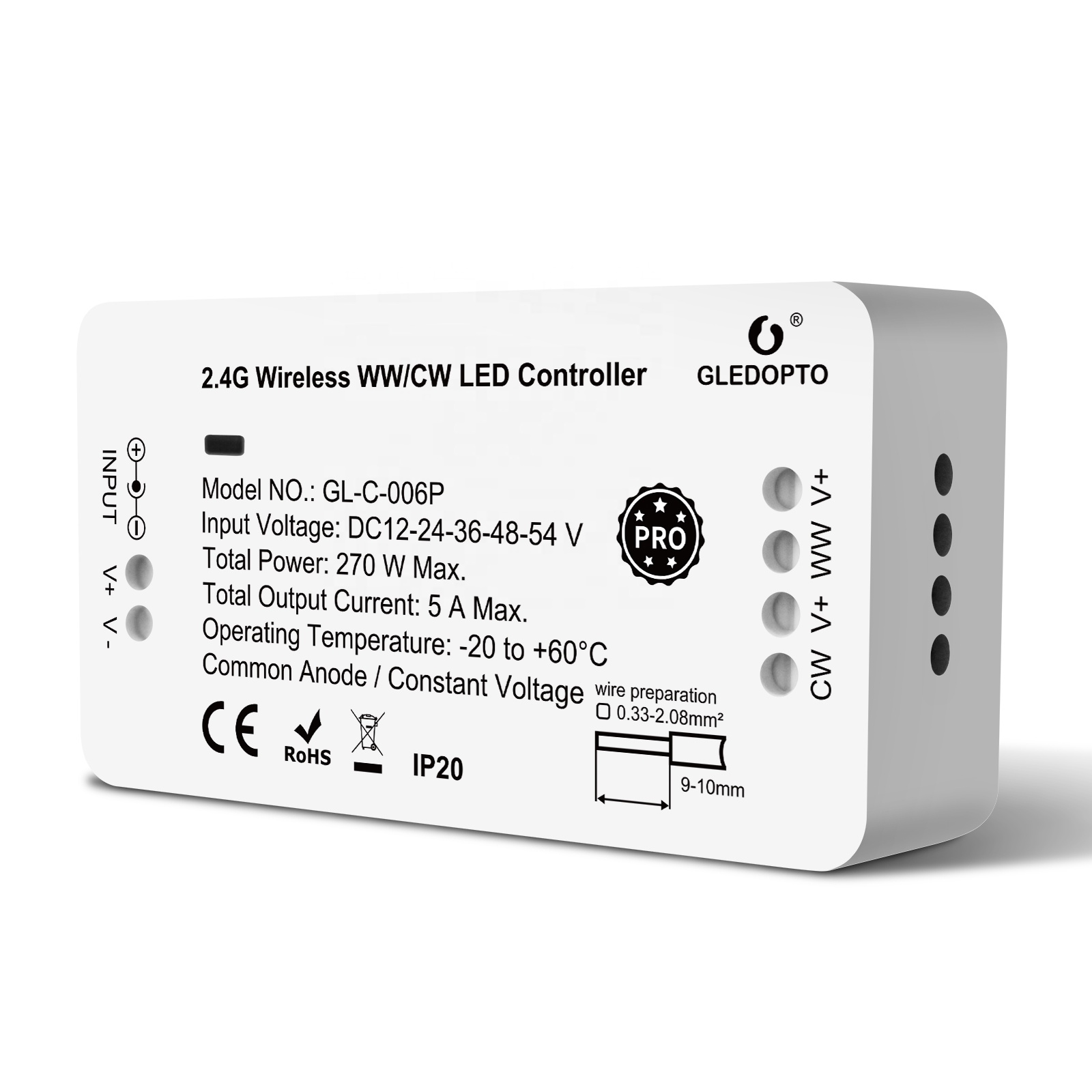 Двухканальный светодиодный контроллер Gledopto 270 Вт ZigBee, Светодиодная лента CCT, неоновое освещение ZigBee3.0, светодиодный диммер, Настраиваемые цветные светодиодные ленты, диммеры
