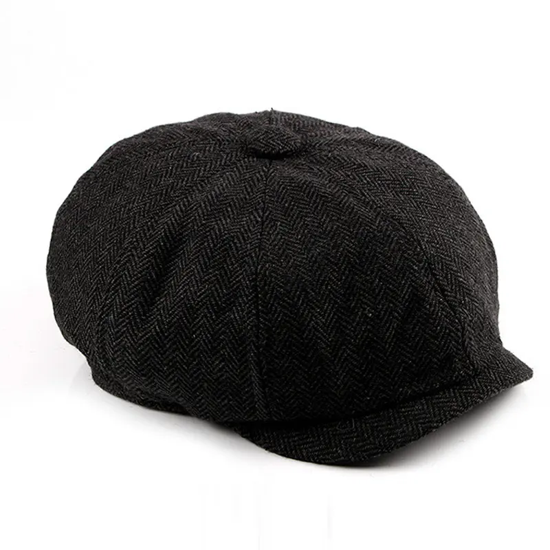2021 low price suppliers winter wool peaky blinders hat flat cap for men cowboy newsboy hat ivy cap