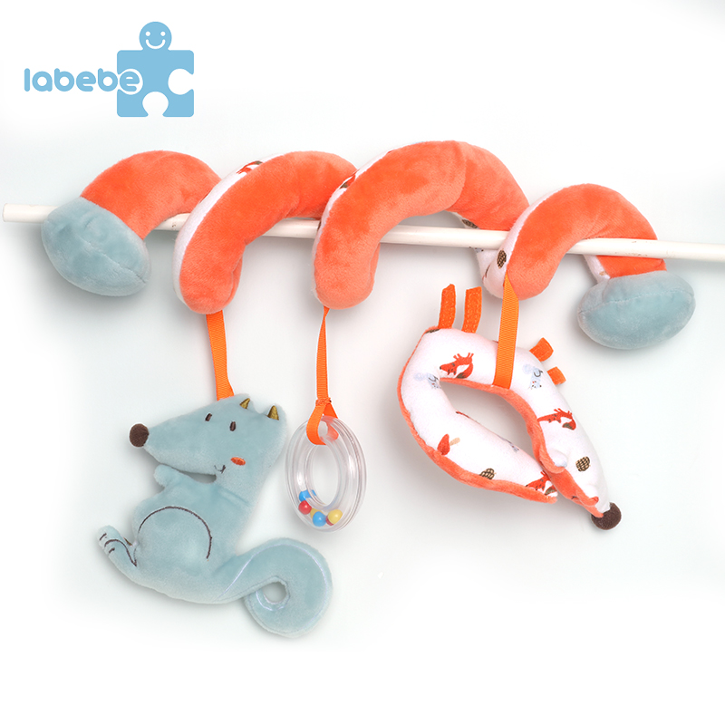 Chinese Factory Wholesale Cute Fox Hanging Toys Luxurious Doll Bed Bell Crib Spiral Crib Toys for Baby