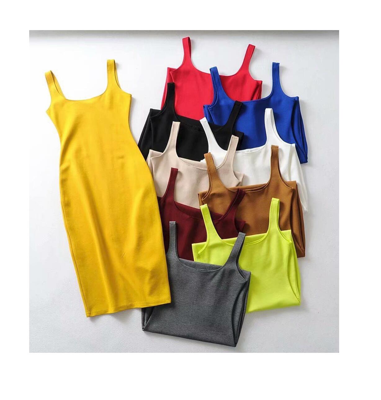 2021 custom logo brown white bodycon dress women office dresses cotton spandex jersey dress