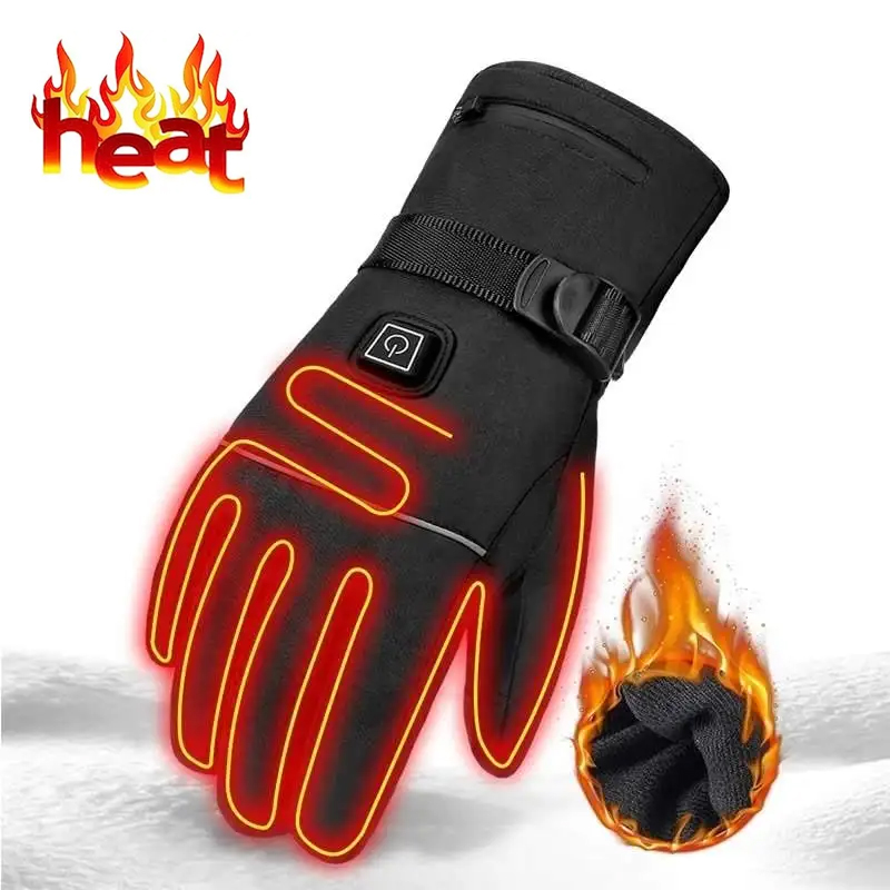 Gants Chauffants Heated Mittens Mens Winter Warm Touch Screen Usb Battery Rechargeable Electric Ski Heated Glove Liners