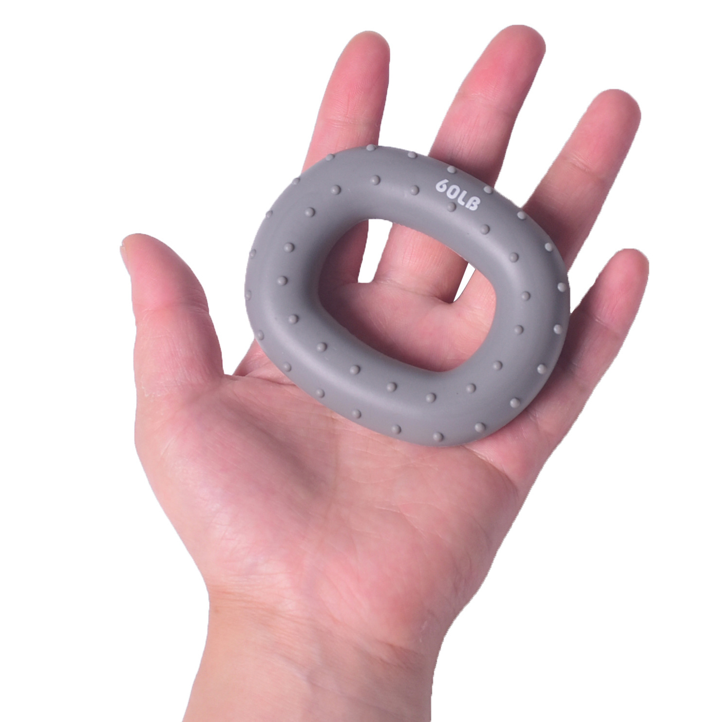 New Arrival Custom Logo 50-70LB Silicone Bump Rectangle Shape Grey Hand Grip Strengthener for Professional Men