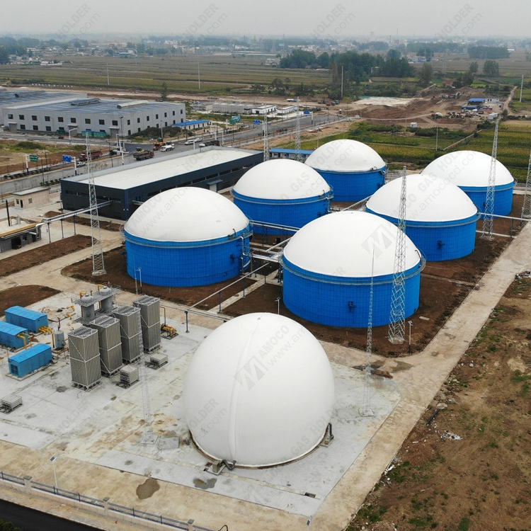 Двухмембранный резервуар для хранения биогаза AMOCO, с сертификатом CE, держатель для биогаза, крышка для биогаза