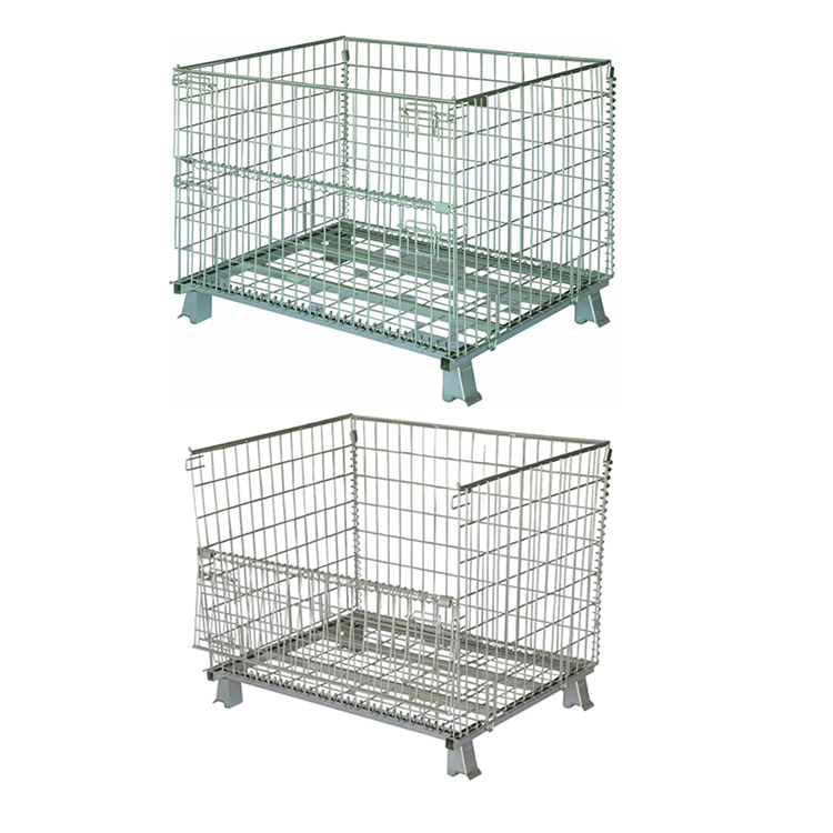 Factory direct warehouse can be locked stacking galvanized steel wire mesh container cage steel wire