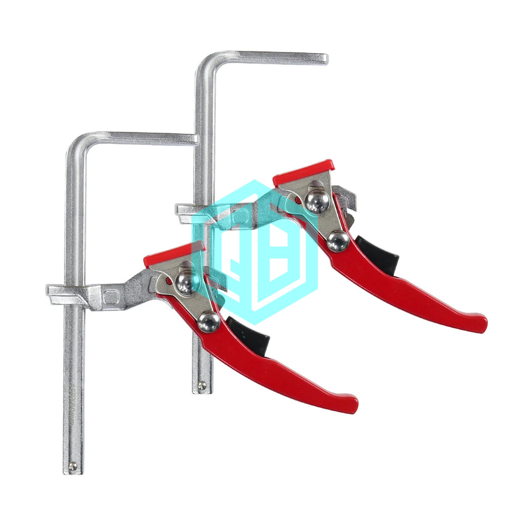 Customizable Steel MFT Clamp System for Woodworking with Quick Ratchet Track Saw Guide Rail