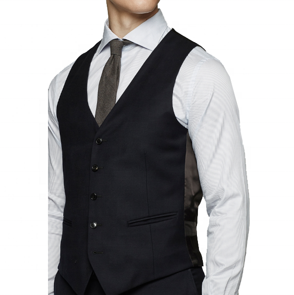 Fashion V-Neck Sleeveless Slim Fit Vests High Quality Mens Formal Suit Vest