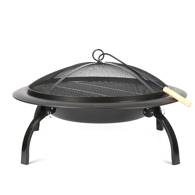 Camping Folding 21.5 inch barbecue Charcoal Fire pit bowls grill in black color