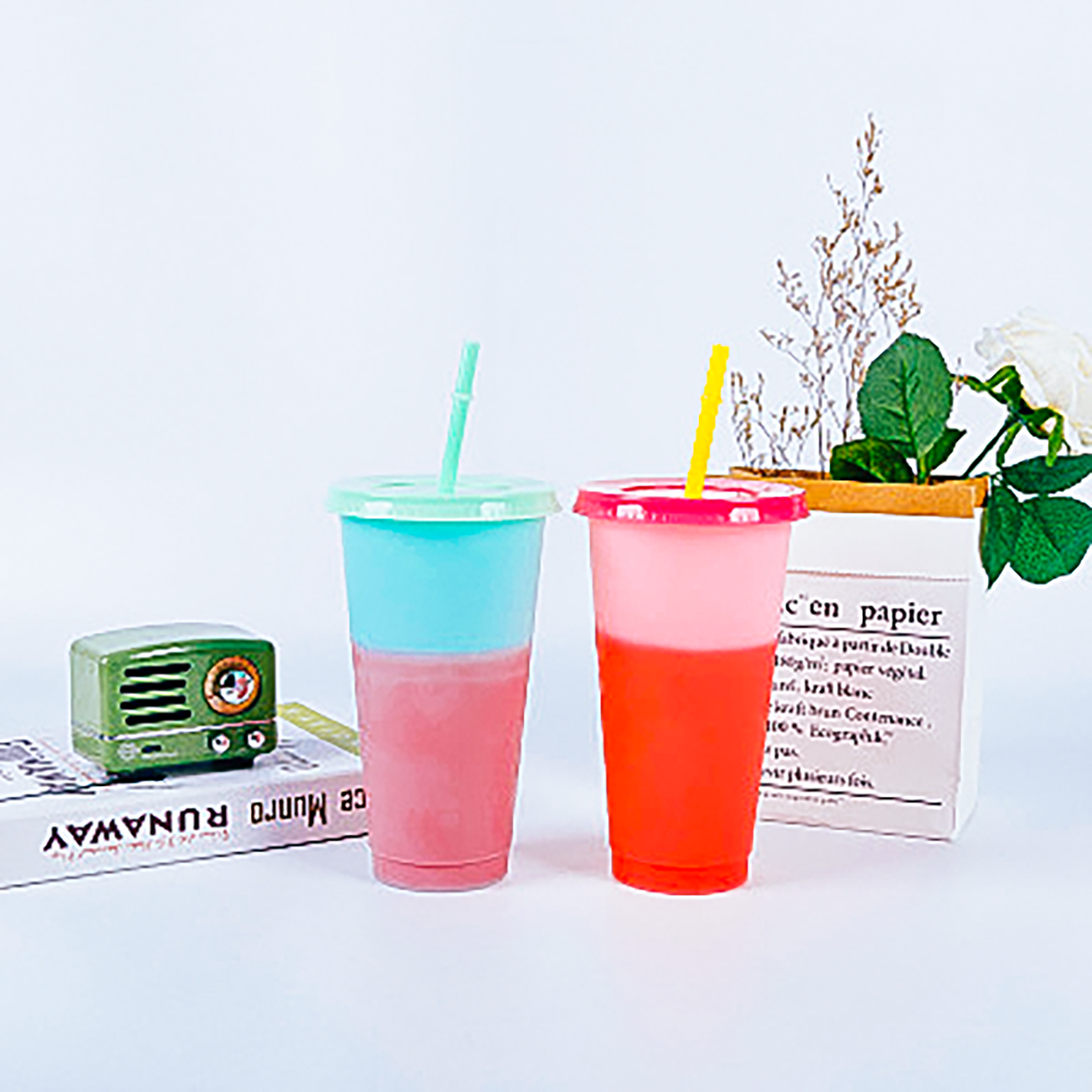 2021 Custom Magic Cup Changes Color According To Temperature Plastic Changing Cup