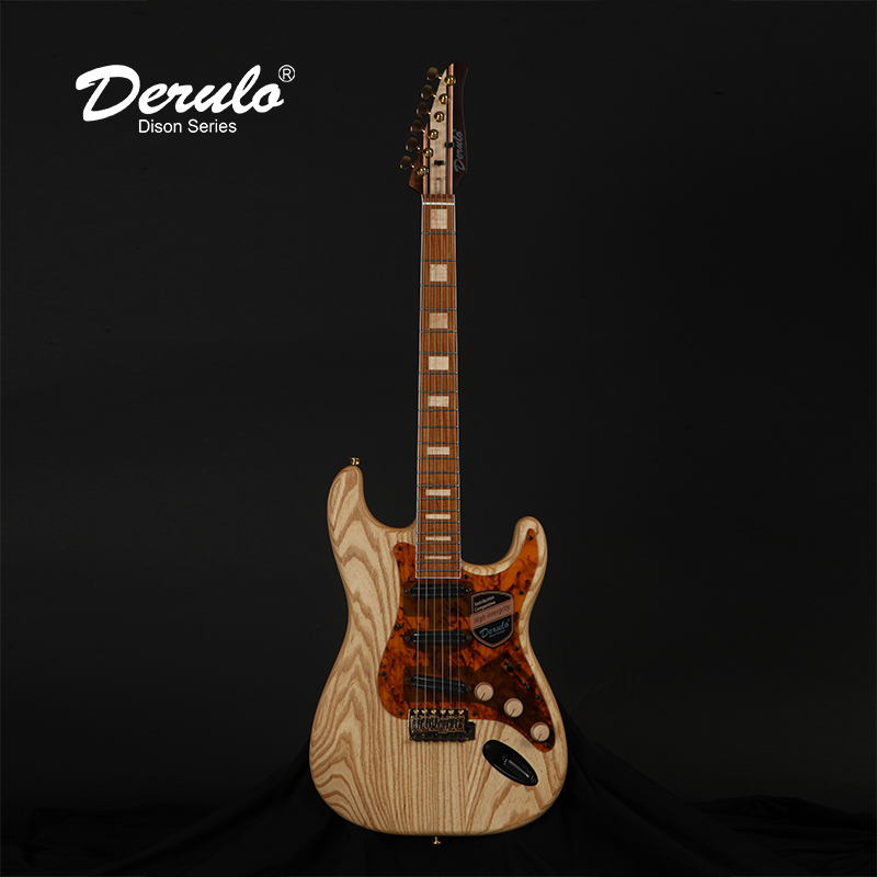 Электрическая гитара Derulo OEM высокого качества Stratocaster ST Тип Северо-американский болотный пех 9 штук черный орех клен палисандр Эбеновое дерево