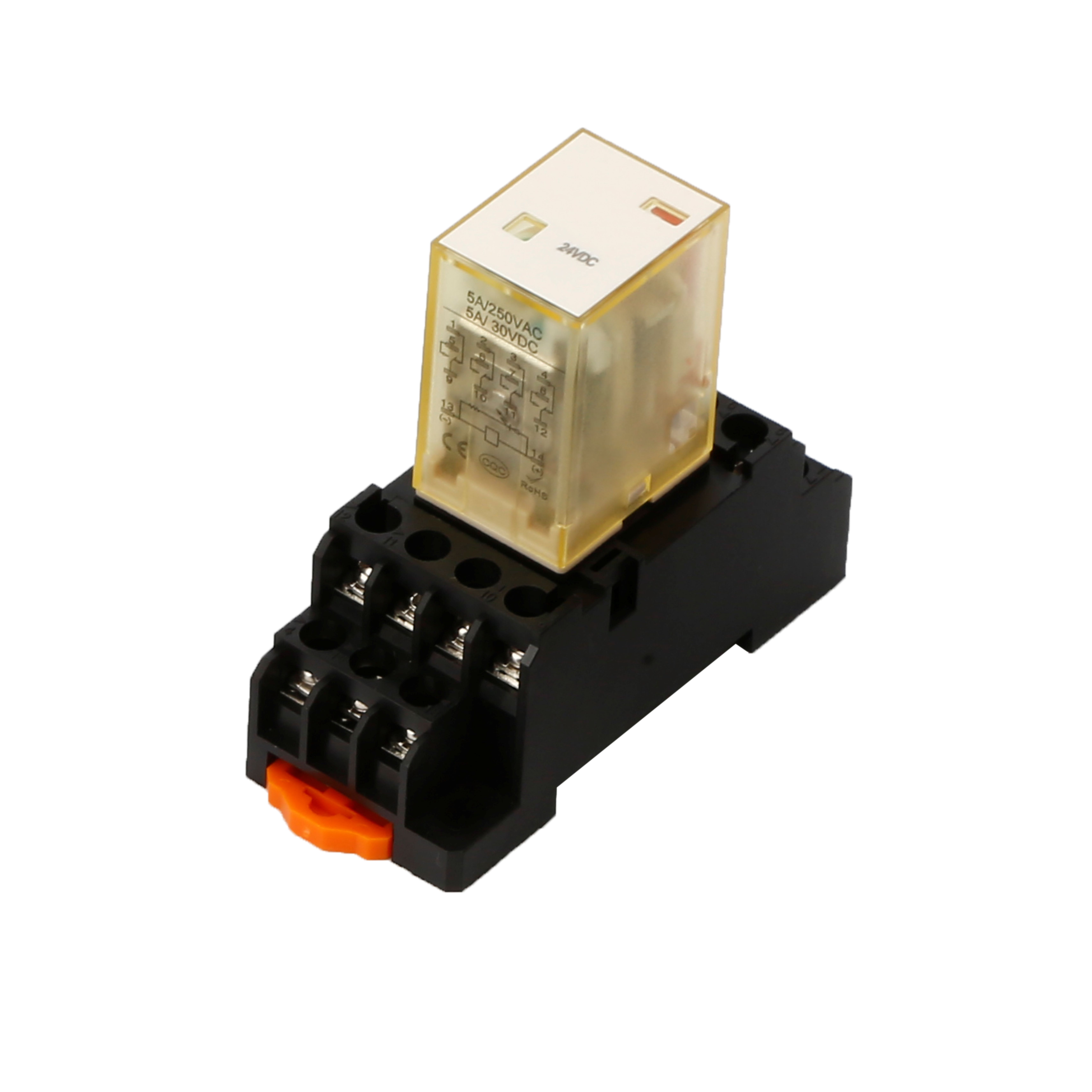 LYAN 5A/250VAC, 30VDC, 4PDT, DC6 ~ 220V, 14 шпильки, электромагнитное реле, по ограничению на использование опасных материалов в производстве реле, ORU-4F-L/DC + SH4Z-14TB