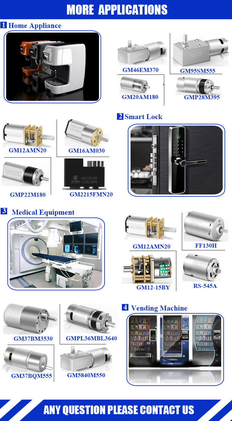 Shunli Customized Manufacturer 12V 24V Micro DC Gear Motor Worm Planetary Gearbox 100V 240V AC Shaded Pole Gear Motor OD6MM-70MM