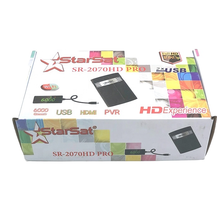 Цифровой спутниковый ресивер HD DVB-S2 starsat с GX6605S с cccam,biss key, телеприставка full hd starsat спутниковый ресивер