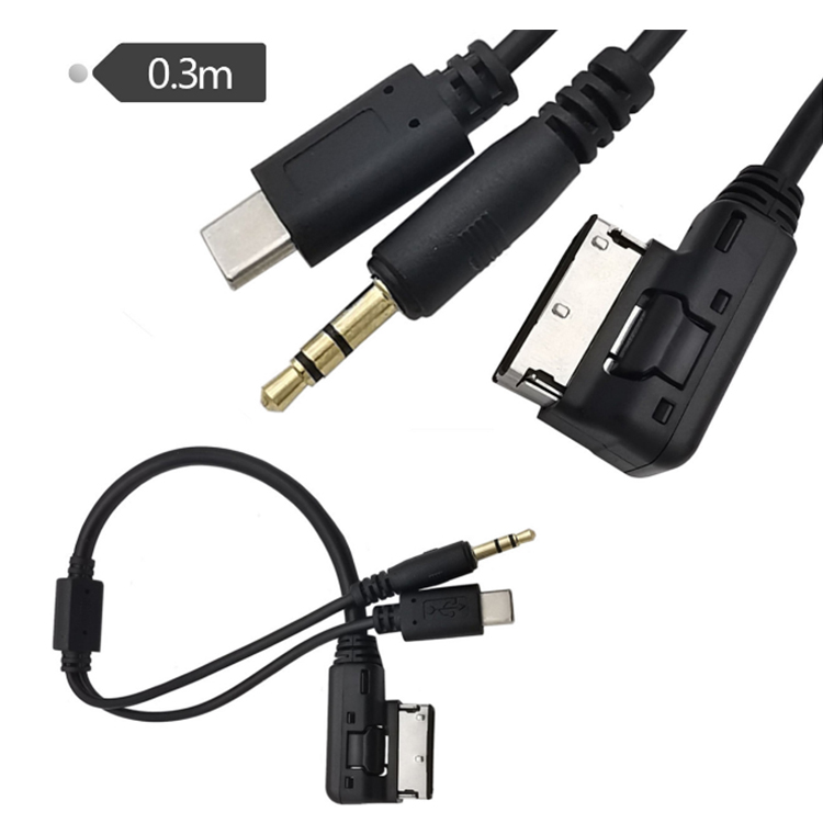 Volkswagen AUDI аудио и USB-C вспомогательный адаптер кабель A4 A6 Q5 Q7 Lbt-аудио кабель 2014 Тип C + 3,5 ММ медиа к стерео 3,5 мм 30g