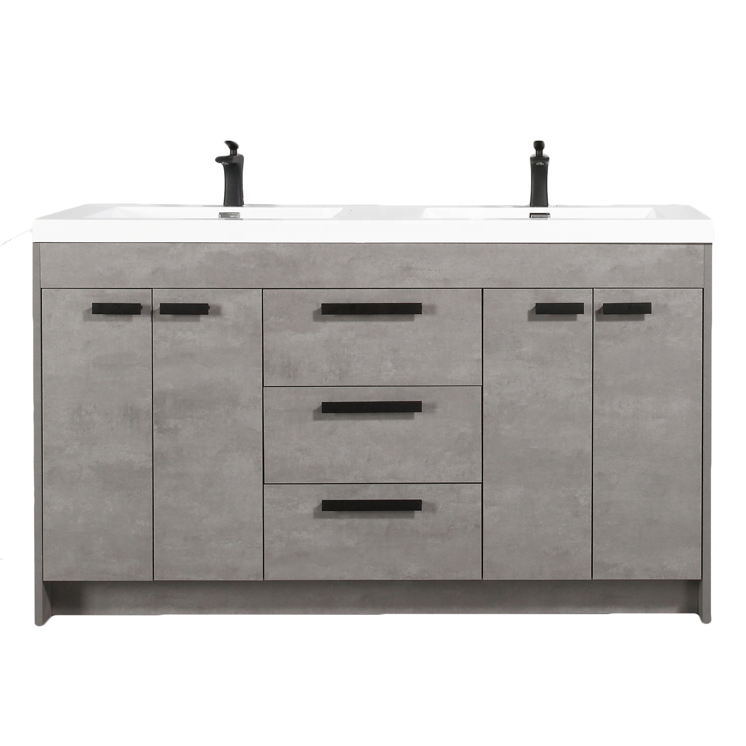 Carrara marble customized Project Surface Stone Modern Bathroom Vanity Double Basin Sink