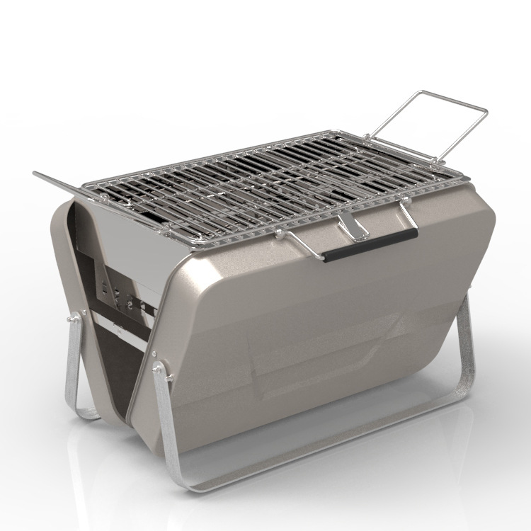 Custom Outdoor Mini Barbecue Grill Portable Briefcase Style Camping Folding Charcoal Bbq Grill