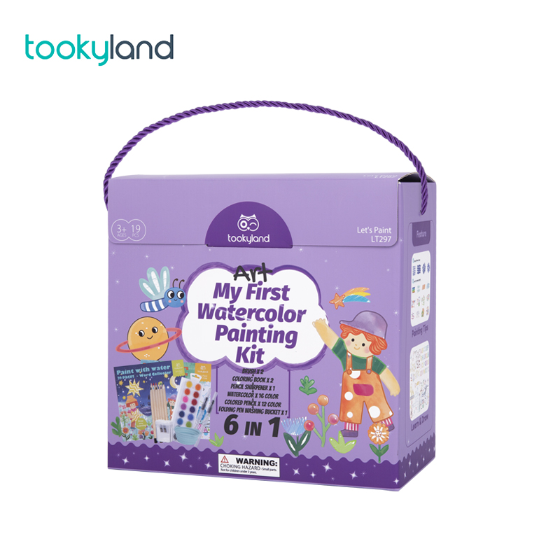 16 non-toxic washable colored pencils and 12 markers for doodling with built-in watercolor paint in a coloring book
