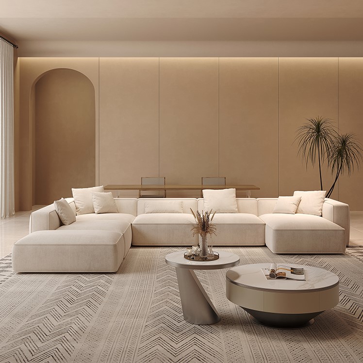 Velvet fabric canape salon modern sofa L shape  lounge corner sofa couch Modular sectional sofa