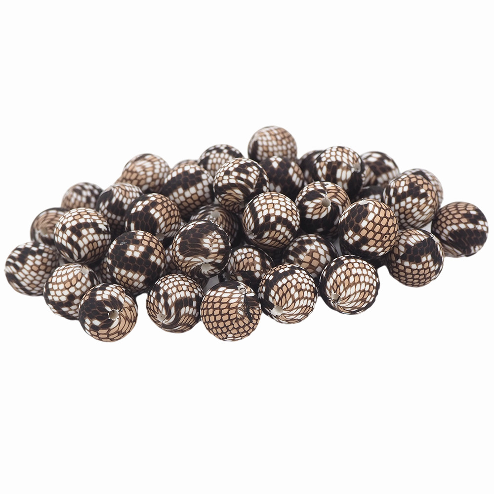 New Arrival 15mm Round Snake Skin Texture Beads DIY Jewelry Making BPA Free Baby Silicone Beads