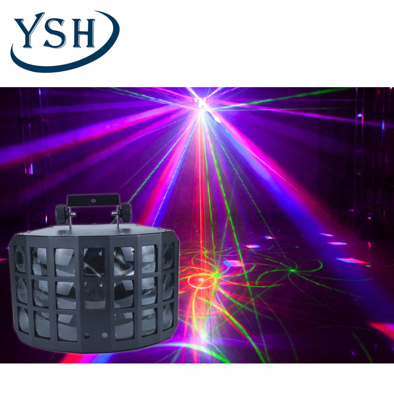 Трехслойный светодиодный фонарь для дискотеки DMX512, 9 цветов, с дистанционным управлением, стробоскопическим управлением, активацией звуком, сценическое Лазерное освещение для диджея