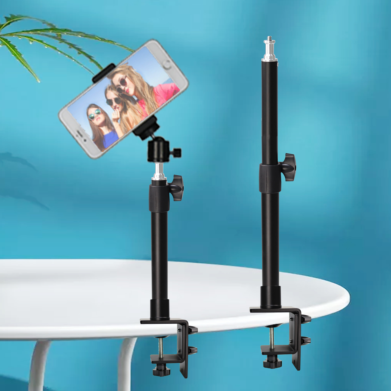 phone desktop holder stand Hot selling Adjustable desk clamp tripod stand Metal Table Clamp C clamp table tripod