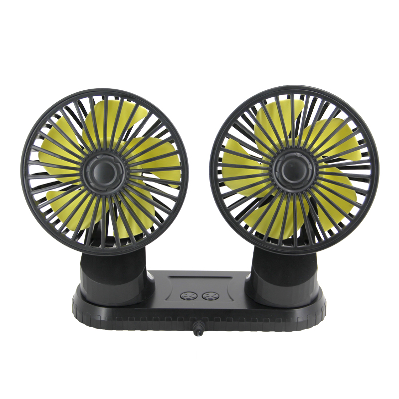 Dual headed car fan 12V other interior accessories car cooling fan air cooler vent D/C 24v USB free adjust rotation F404