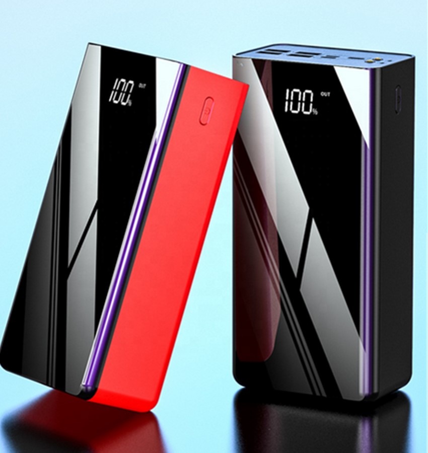 50000mAh Зеркало Дополнительный внешний аккумулятор большой емкости Быстрая зарядка 50000 мАч Power Bank Быстрая зарядка 4 USB выход 3 входными портами Android USB Type-C
