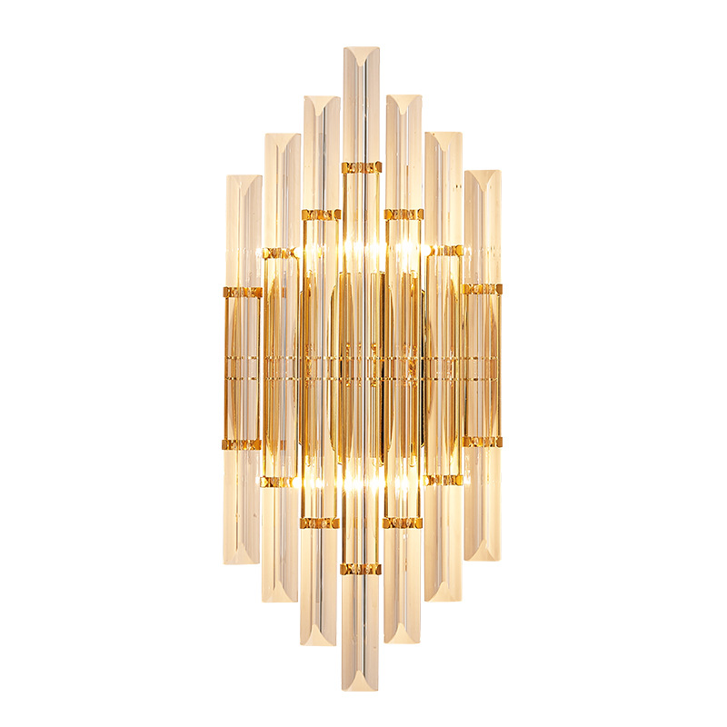 Modern Golden Luxury European Hotel Living Room Light Crystal Glass Wall Lamp For Home Lighting Entrance Wall Sconces