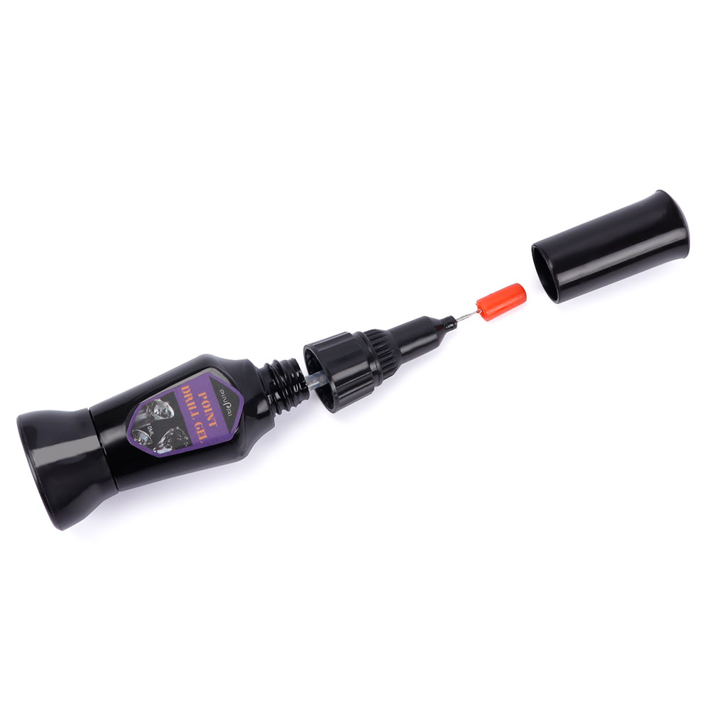 10ml UV Acrylic Rhinestones Glue Nail Tips Super Sticky Clear Point Drill Gel With Needle Brush