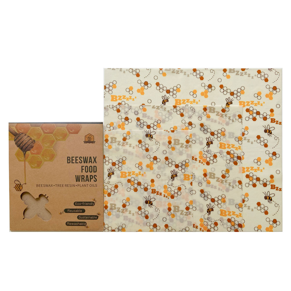 Washable Reusable Beeswax Food Wrap Paper Sheet Bee Wax Natural Organic Food Wraps