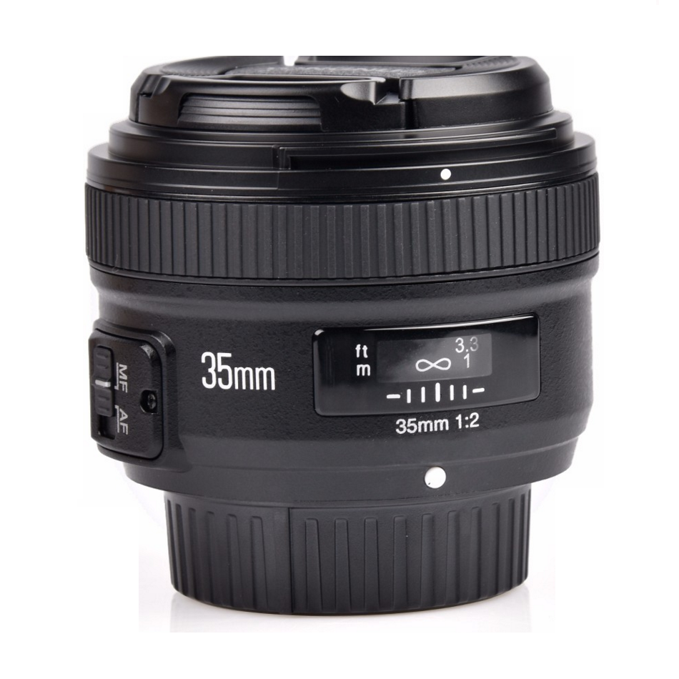 Объектив Yongnuo YN 35 мм F2N для Nikon, объектив YN 35 мм с широкоугольной фиксированной апертурой и автофокусом, с сумкой для объектива камеры