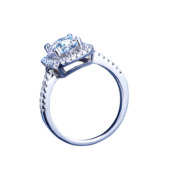 Factory Customized Engagement Ring Moissanite Diamond Wedding Ring Princess Cut Diamond Ring