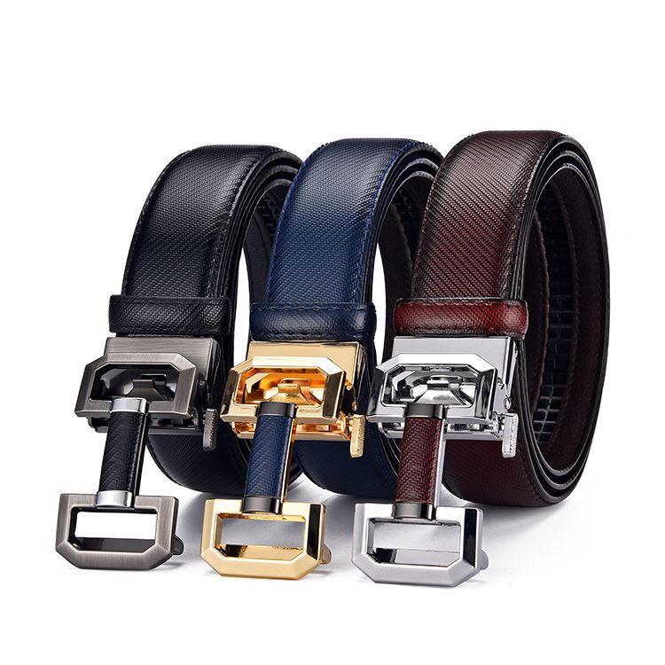 PU luxury good quality western style designers Custom alloy Automatic leather belt buyers wholesale 2021 fashion belt for men